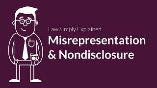 Misrepresentation and Nondisclosure  Contracts  Defenses amp Excuses [upl. by Tiersten]