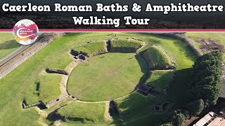 CAERLEON ROMAN BATHS amp AMPHITHEATRE WALES  Walking Tour  Pinned on Places [upl. by Llennahs430]