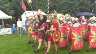 Roman Reenactment at the Amphitheatre in Caerleon Marching In [upl. by Serra]