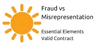 Fraud vs Misrepresentation  Other Essential Elements of a Valid Contract  CA CPT  CS amp CMA [upl. by Anneuq]