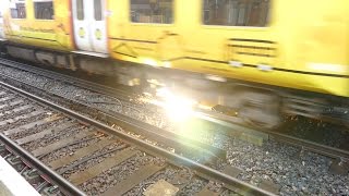 Merseyrail 507 009 making arcs at Birkdale station [upl. by Nolie]